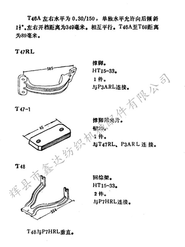 Textile machine drawings